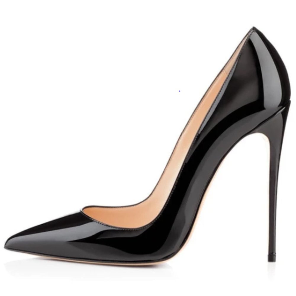 Thin Shiny Black Heels